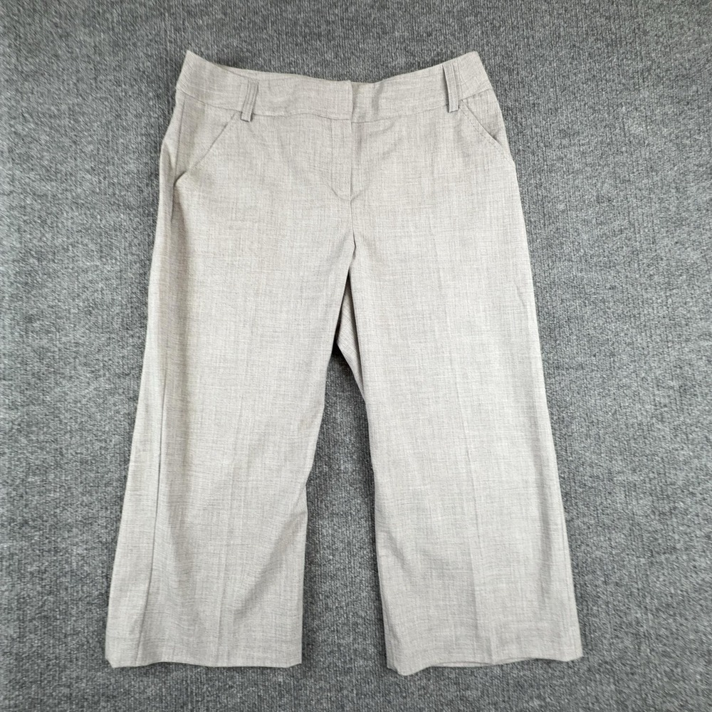 Rafaella Capri Pants Womens 12 Gray Twill Wide Leg Stretch Work Office Casual